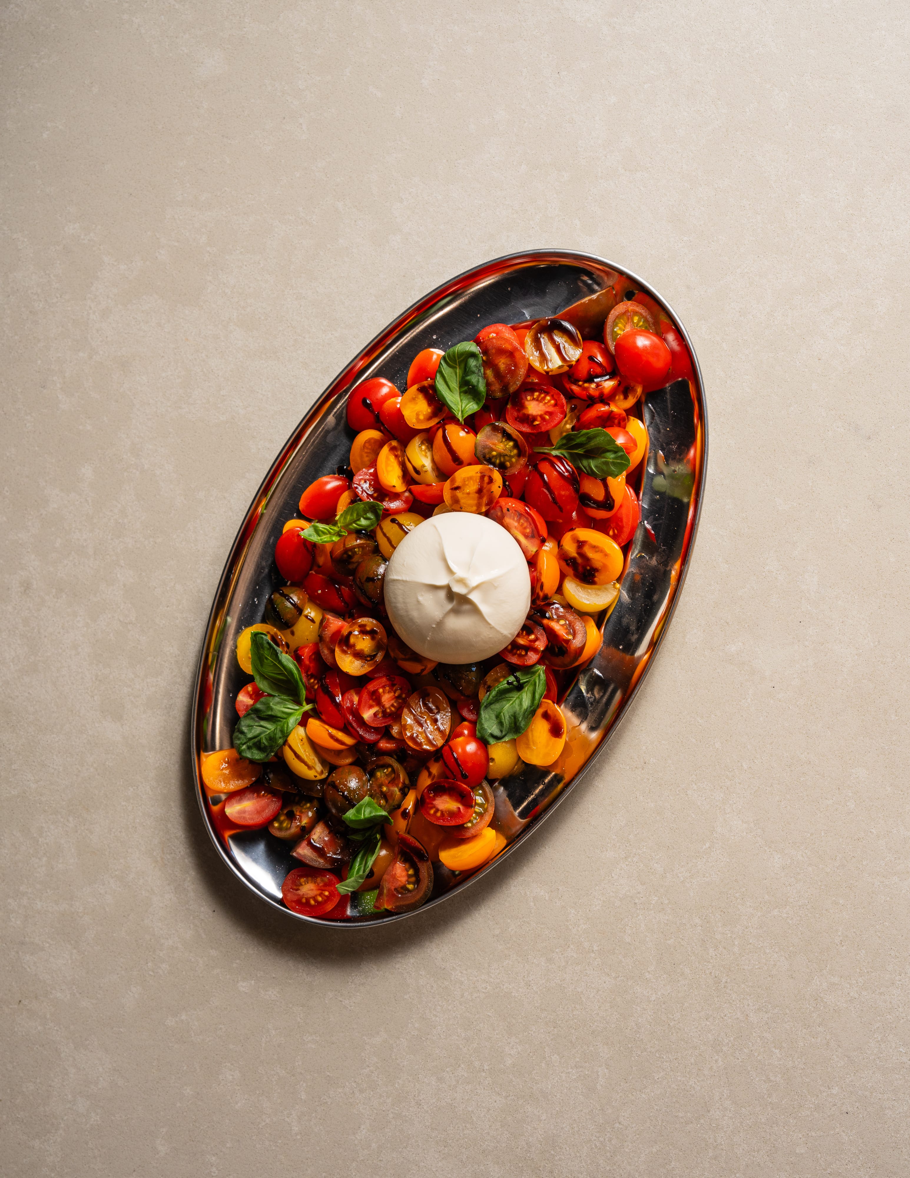 Burrata and seasonal tomato salad